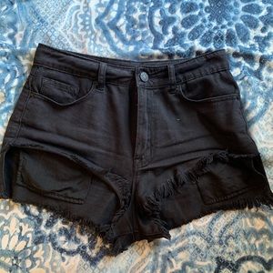 High waisted black shorts